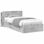 vidaXL Cadre de lit avec rangement Gris béton 75 x 190 cm