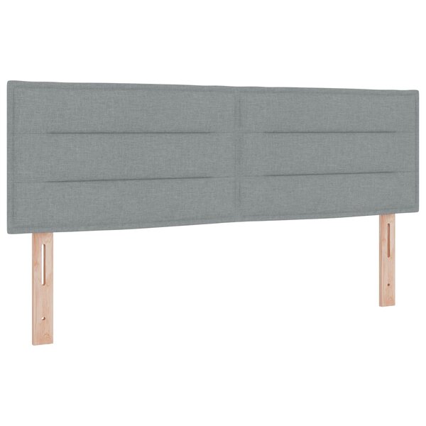 vidaXL Tête de lit LED avec tête de lit Gris clair 144 cm Polyester