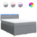 vidaXL Sommier à lattes de lit avec matelas Gris clair 140x190cm Tissu