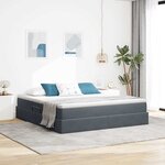 vidaXL Lit avec rangement et matelas Gris foncé 160 x 200 cm Velours