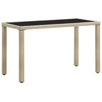 vidaXL Table de jardin Beige 123x60x74 cm Résine tressée