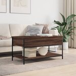 vidaXL Table basse chêne marron 100x50x50cm bois d'ingénierie et métal
