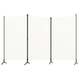 vidaXL Cloison de séparation 3 panneaux Blanc 260x180 cm Tissu
