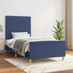vidaXL Cadre de lit sans matelas bleu 100x200 cm tissu
