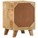 vidaXL Table de chevet 37x32x50 cm bois de manguier massif brut