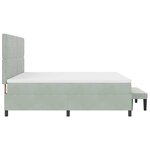 vidaXL Lit à ressorts avec tête de lit Gris clair 200 x 200 cm Velours