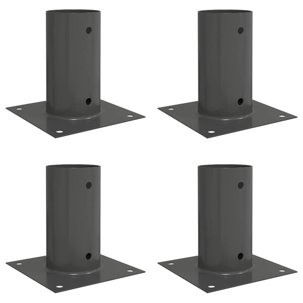 vidaXL Ancre ronde au sol 4 Pièces Anthracite 15 x 15 x 15 cm métal