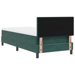Cabeçalho de cama Box Spring vidaXL com colchão e LED Vert foncé 80x200 cm Velours