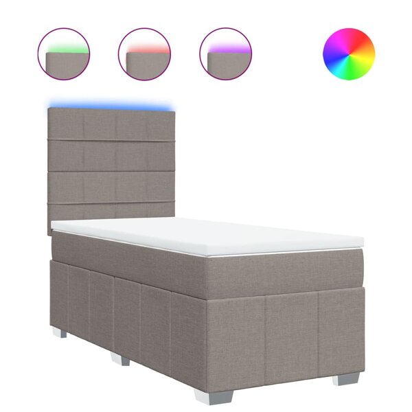 vidaXL Sommier à lattes de lit avec matelas Taupe 80x200 cm Tissu