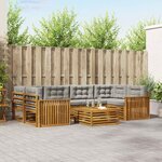 vidaXL Ensemble de canapés d'extérieur 7 Pièces Gris Naturel et Clair