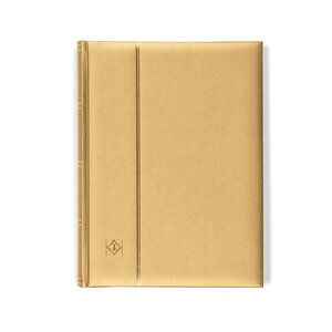 Classeur Comfort métallique 64 pages noires pour timbres. Couleur - doré