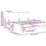 vidaXL Cadre de lit Chêne fumé 180 x 200 cm Bois d'ingénierie