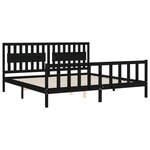 vidaXL Cadre de lit sans matelas noir 200x200 cm bois massif de pin