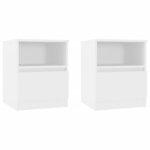 vidaXL Tables de chevet 2 Pièces Blanc 40x40x50 cm Aggloméré