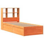 vidaXL Cadre de lit sans matelas cire marron 100x200cm bois pin massif