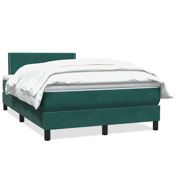 vidaXL Sommier à lattes de lit et matelas vert foncé 120x220cm velours