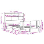 vidaXL Lit bibliothèque sans matelas blanc 120x200 cm bois pin massif