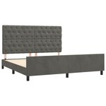 vidaXL Cadre de lit sans matelas gris foncé 160x200 cm velours