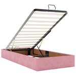 vidaXL Cadre de lit ottoman avec matelas rose 90x200 cm velours