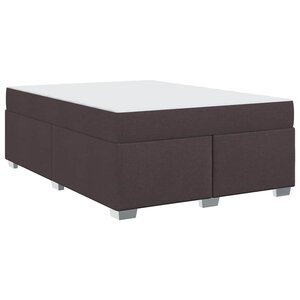 vidaXL Cadre de lit avec matelas Marron foncé 160 x 200 cm tissu
