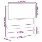 vidaXL Tête de lit capitonnée Gris Naturel et Foncé 75 cm Pin massif