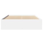 vidaXL Cadre de lit sans matelas blanc 135x190 cm bois d'ingénierie