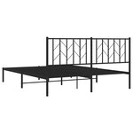 vidaXL Cadre de lit métal sans matelas et tête de lit noir 160x200 cm