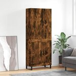 vidaXL Buffet haut Chêne fumé 69 5x34x180 cm Bois d'ingénierie