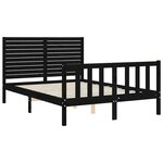 vidaXL Cadre de lit sans matelas noir bois de pin massif