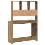 vidaXL Bureau avec étagères chêne artisanal Bois d'ingénierie