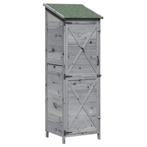 vidaXL Abri de jardin Gris 59 5 x 56 x 176 5 cm Bois d'ingénierie