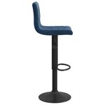 Vidaxl tabourets de bar 2 pcs bleu velours