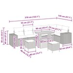 vidaXL Ensemble de canapé de jardin 9 Pièces Gris polyrotin