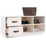 vidaXL Banc à chaussures Blanc 100x34x45 cm Bois de pin massif