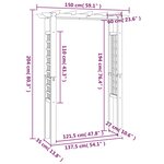 vidaXL Arche pour rosiers 150 x 60 x 204 cm bois imprégné