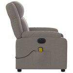 vidaXL Fauteuil de massage inclinable électrique Taupe Tissu