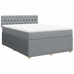 vidaXL Sommier à lattes de lit avec matelas Gris clair 140x190cm Tissu