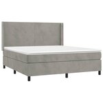 vidaXL Sommier à lattes de lit matelas et LED Gris clair 160x200 cm