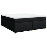 vidaXL Sommier à lattes de lit avec matelas Noir 180x200 cm Tissu