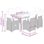 vidaXL Ensemble de bistro de jardin 7 Pièces coussins marron poly rotin