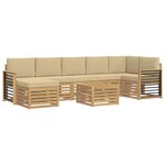 vidaXL Ensemble de canapés d'extérieur 8 pc Blanc et Beige Polyester