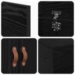 vidaXL Cadre de lit de rangement Noir Chêne 80x200 cm