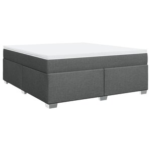 vidaXL Sommier à lattes de lit avec matelas Gris foncé 180x200cm Tissu