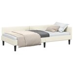 vidaXL Cadre de lit d'angle Crème 80 cm x 200 cm VeloursetContreplaqué