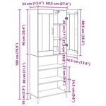 vidaXL Haut Armoire Chêne noir 69 5 x 34 x 180 cm Bois d'ingénierie