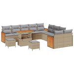 vidaXL Ensemble de canapé de jardin 13 Pièces Beige 90 x 55 x 71 cm