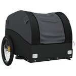 vidaXL Remorque de vélo noir 45 kg fer