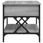 vidaXL Table basse sonoma gris 70x50x50 cm bois d'ingénierie et métal