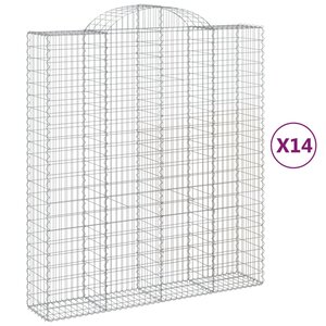 vidaXL Paniers à gabions arqués 14 Pièces 200x50x220/240 cm Fer galvanisé