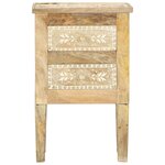 vidaXL Table de chevet peinte à la main 40x30x60 cm Bois de manguier